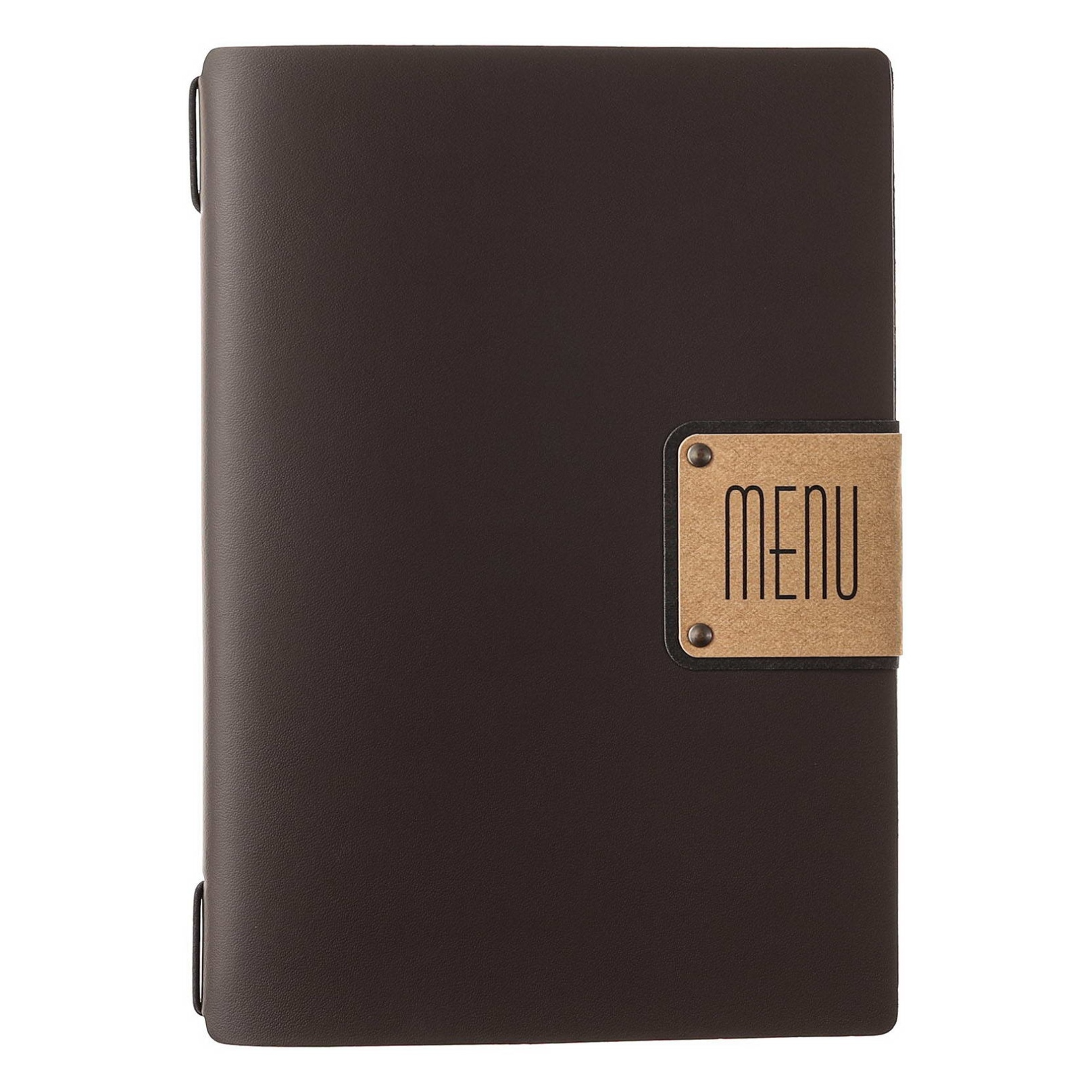 Porta menu portofino premium marrone a5 solo elastico