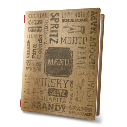 Porta menu custom naturale chicago a5 solo elastico