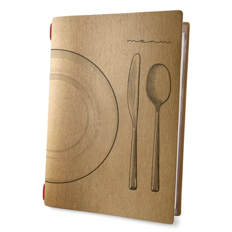 Porta menu custom naturale set a5 solo elastico